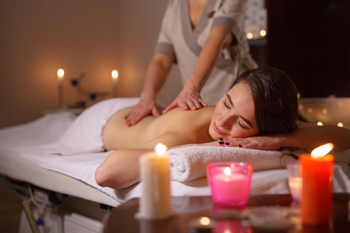 Girl on massage in the spa salon